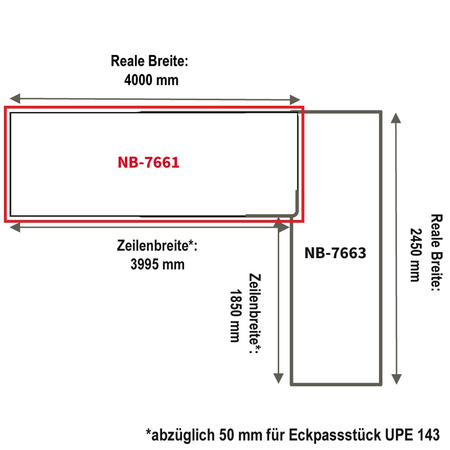 Eck-Arbeitsplatte nobilia elements APDEW60-400E, linker Schenkel mit Wlbung, 198 Eiche Sierra, 400 cm