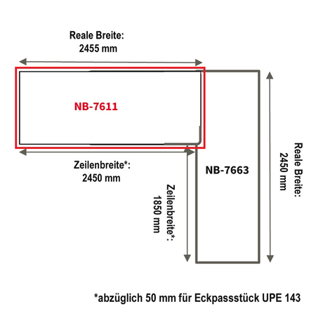 Eck-Arbeitsplatte nobilia elements APDEW60-246E, 198 Eiche Sierra, linker Schenkel mit Wlbung, 245,5 cm