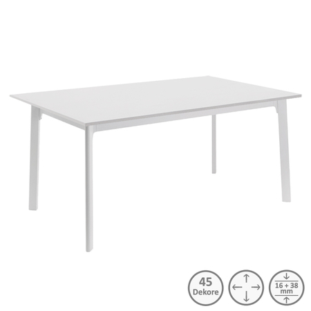 Tisch-Set: Tischgestell wei Nobilia Otello ATGOW | inkl. Tischplatte | versch. Gren & Dekore
