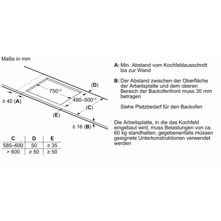 Induktions-Kochfeld / Ceranfeld Bosch PIV83KHC1E, Autark, 80 cm, 5 Zonen, Rahmenlos