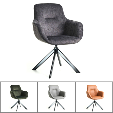 Stuhl mit Armlehne / Sessel Nobilia TURN, drehbar, Kunstleder/Velours, versch. Farben